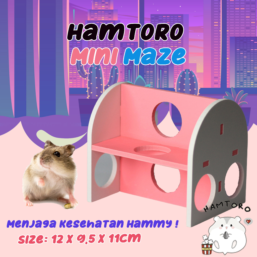 Hamtoro Rainbow Maze Mainan Hamster Olahraga