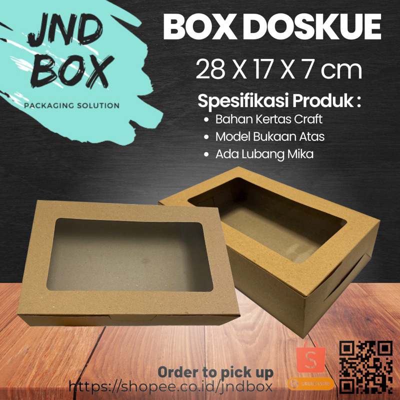 Box Doskue 28 x 17 x 7 cm Model Bukaan Atas (Min Order 5 Pcs)