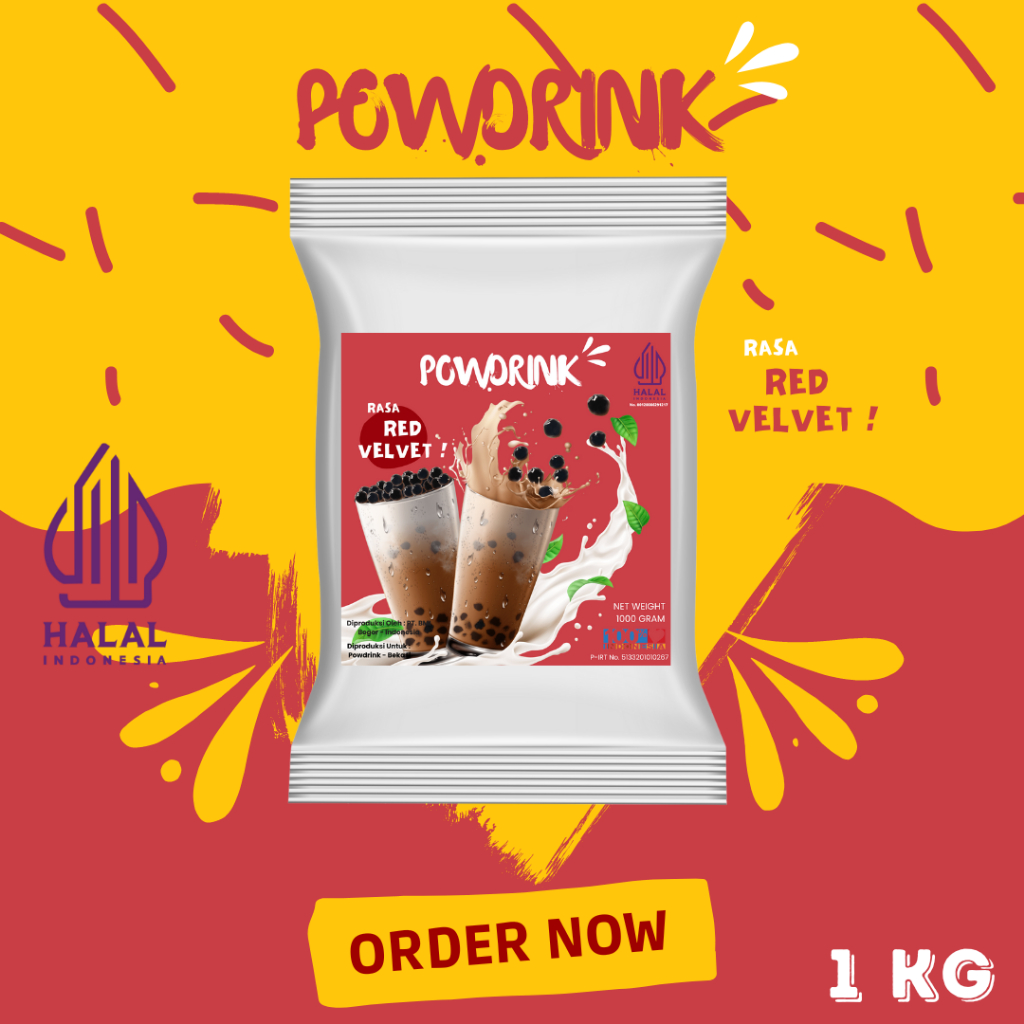 

PowDrink Rasa Red Velvet Minuman Kekinian / Bubuk Aneka Rasa Kemasan 1 Kg