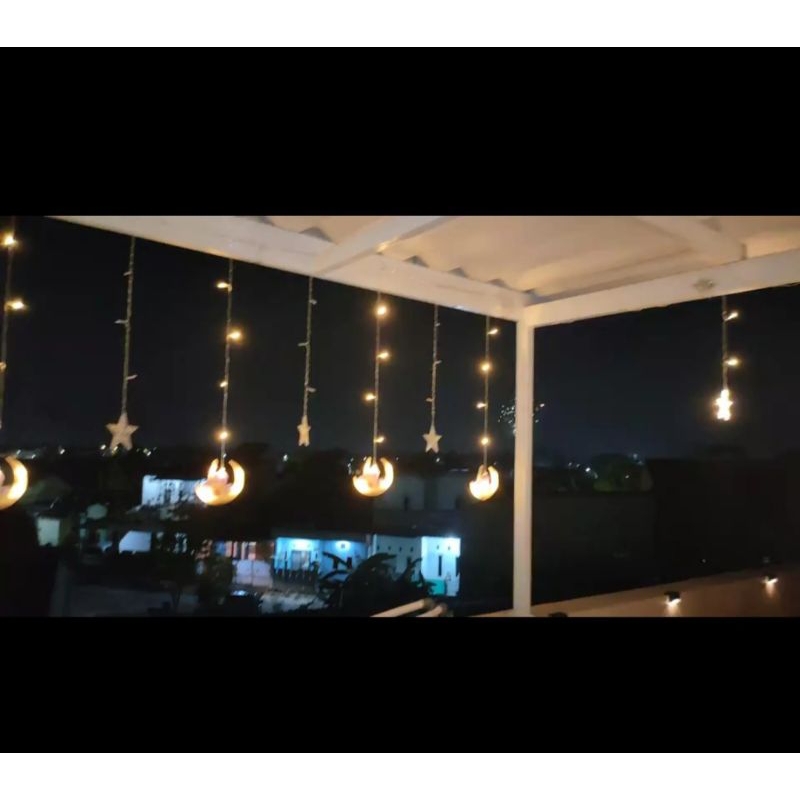 Lampu Tirai Idul Fitri / Lampu Lebaran Tirai Muslim / Lampu Hiasan Lebaran Hijriah / Lampu Idul Eid / Lampu LED Dekorasi