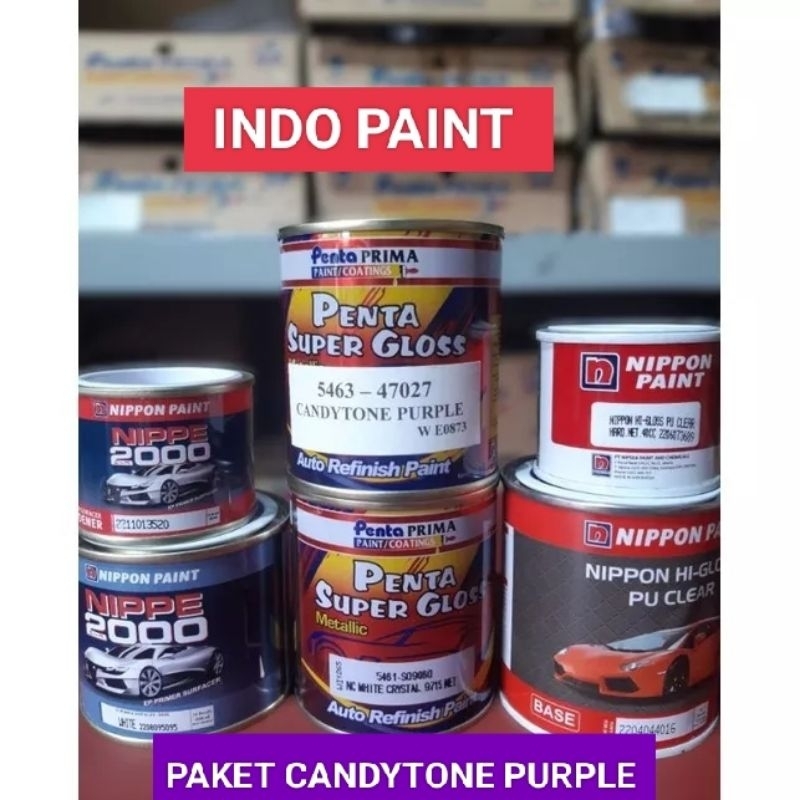 CAT PAKET LENGKAP PENTA CANDYTONE  PURPLE SUPER GLOSS