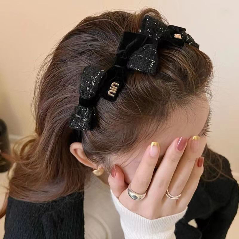 Bando-Wanita Musim Panas Ikatan Simpul Busana Sederhana Kain Hairband