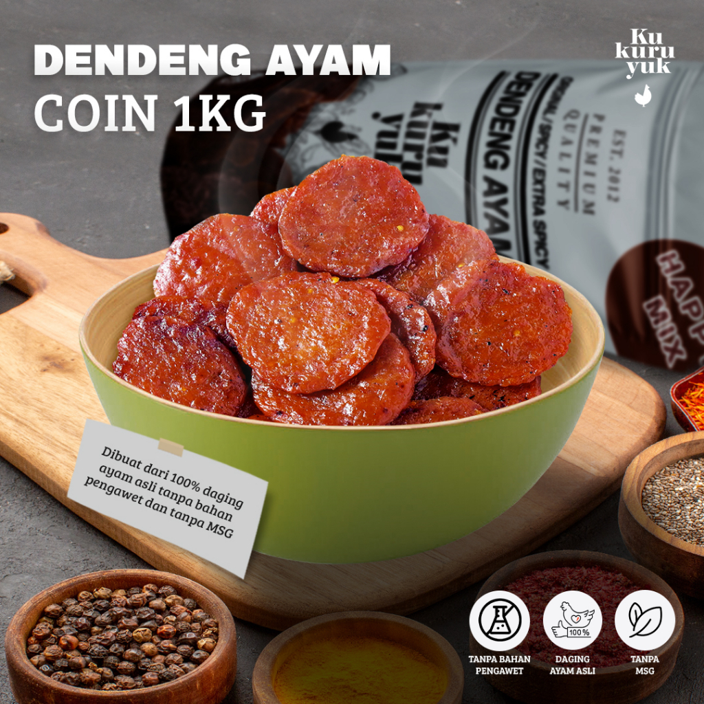 

[PREMIUM COIN] Dendeng Ayam Kukuruyuk Makanan Siap Saji - 1 Kilogram