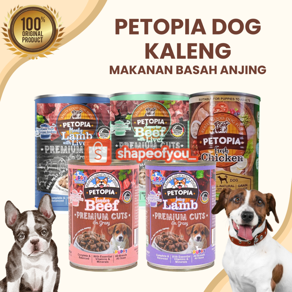 Petopia Kaleng 380gr Dog Wet Food Can Petopia Beef Duck Fish Makanan Basah Anjing Puppy Premium Cuts 415gr