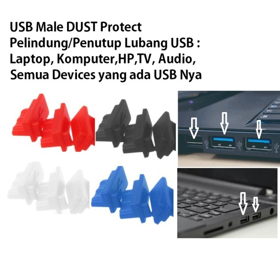 USB Cover Pelindung Port/Lubang USB Laptop PC HP TV HUB Charger...