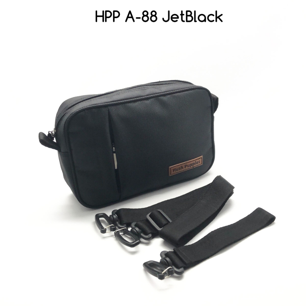 clutch pria hush puppies A88 series premium quality free tali selempang dan tali strap pendek