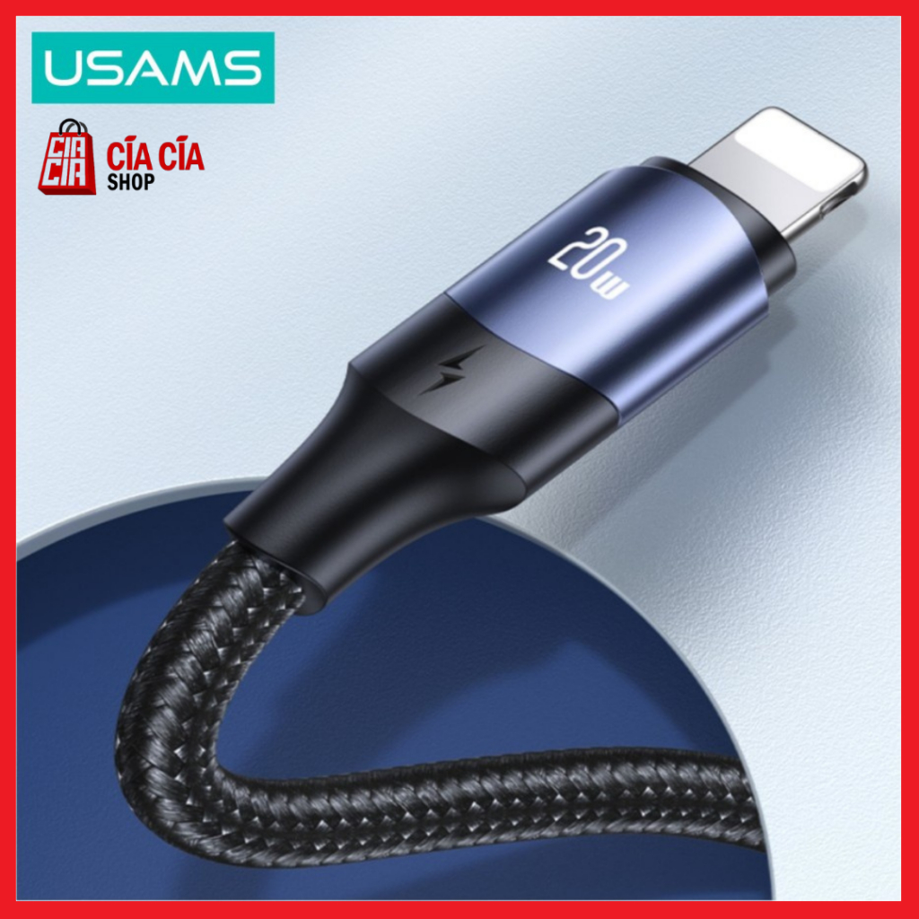 USAMS U71 Kabel Data Charger Type C to Lightning 20W Fast Charging PD USB C to Lightning