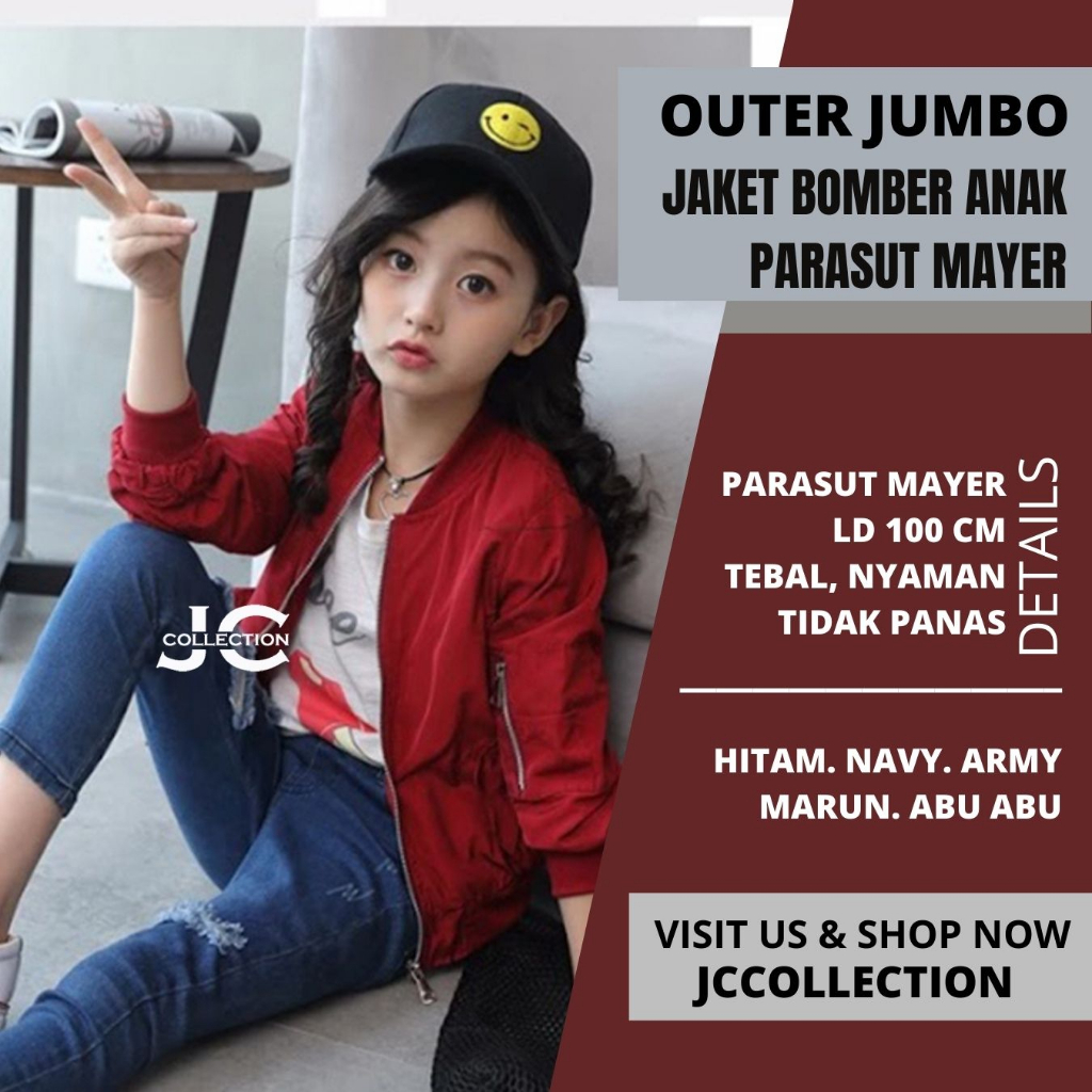 Jaket Anak Perempuan / Jaket Bomber Anak Cewek Remaja Umur 10 Tahun - 17 Tahun - JCCollections