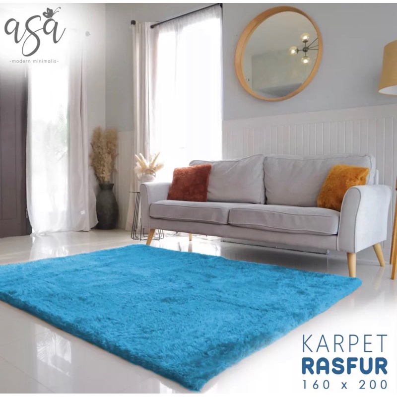 KARPET BULU ASA TERMURAH  RASFUR PREMIUM bulu lebih tebal &amp; panjang - Ukuran 160x100 ORIGINAL