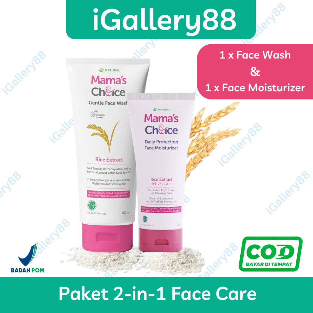 Mama's Choice Paket 2in1 Face Care (Face Wash &amp; Face Moisturizer) - Paket Perawatan Wajah untuk Ibu Hamil