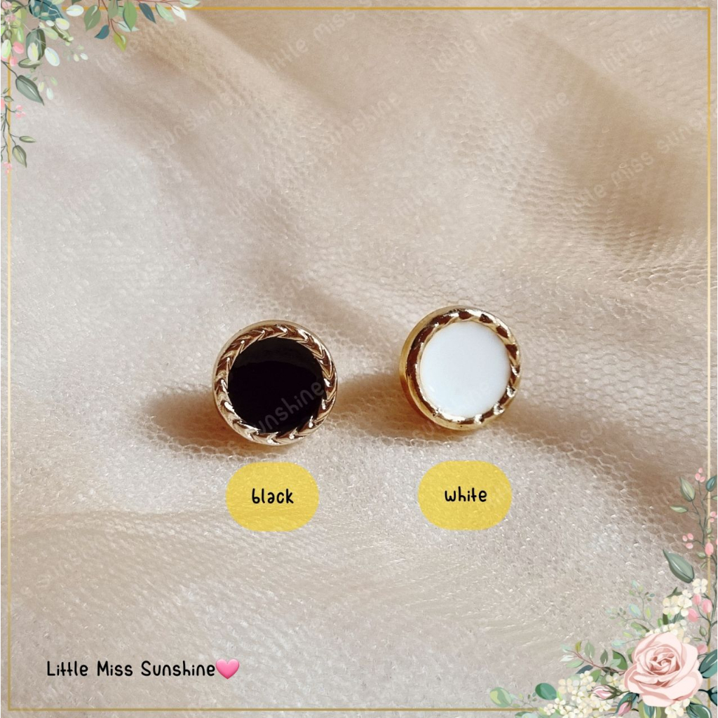 Kancing 1set isi 5pc Putih White Hitam Black Gold diameter aneka warna Blouse Baju Atasan Alat Jahit Button Gunting Sewing Kit Tailor Kain Menjahit Sulam Pakaian Baju Grosir Termurah Terlaris Terlengkap Limited Quality Grosir wantex Little Miss Sunshine