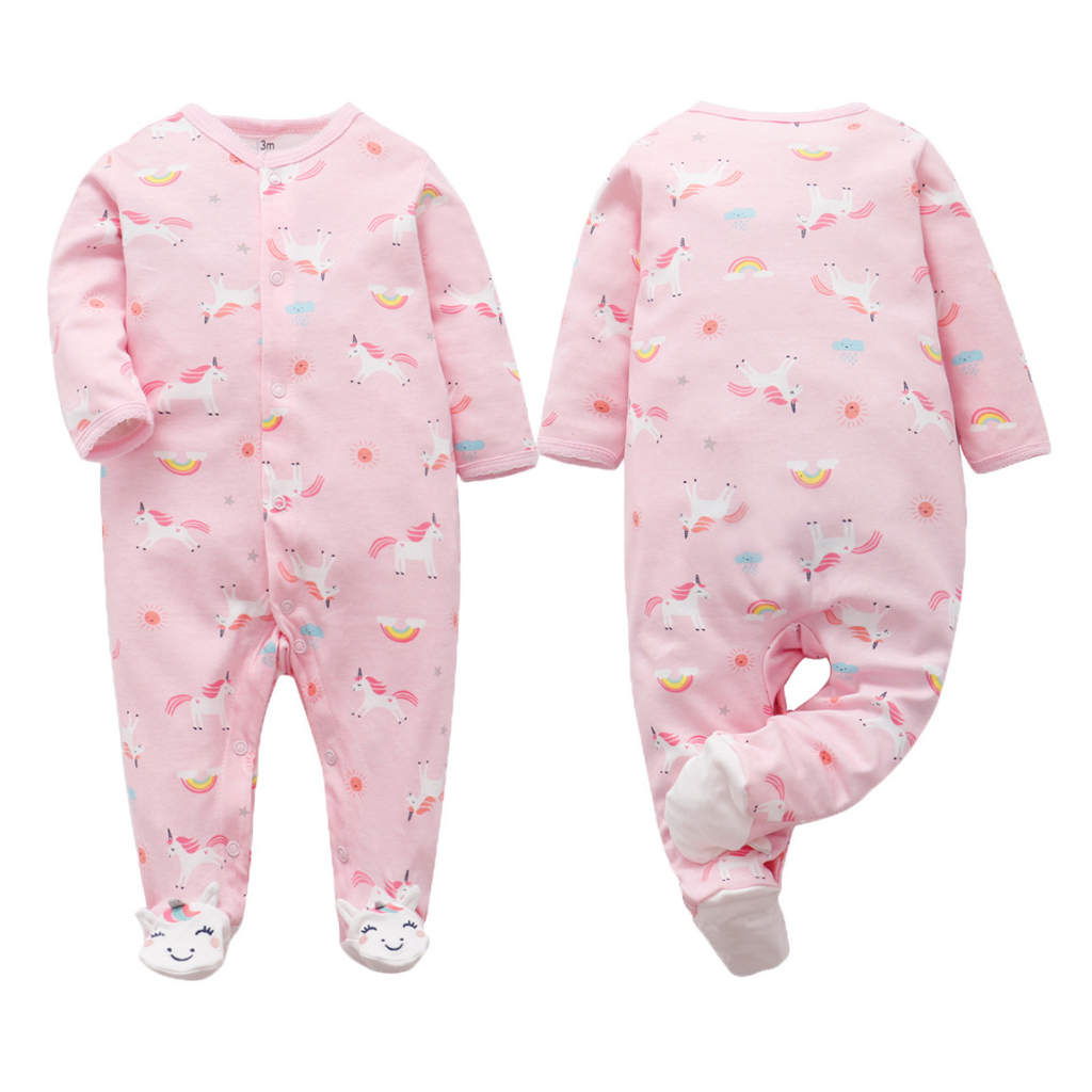 Sleepsuit Bayi Newborn Impor Jumpsuit Tutup Kaki Bayi Baru Lahir Jumper Panjang Bayi Cowok Cewek
