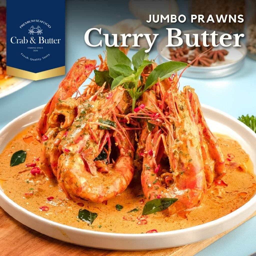 

Crab & Butter - Curry Butter Jumbo King Prawn (Udang Jumbo Kari Mentega) - Restaurant Seafood Online Makanan Siap Saji