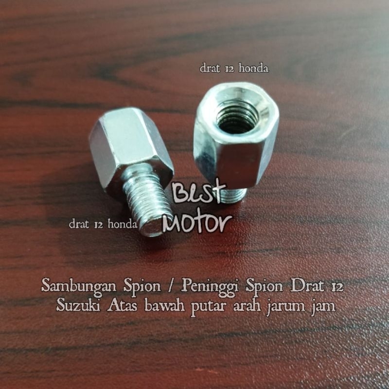 Sambungan spion drat 12 Suzuki Adaptor peninggi spion