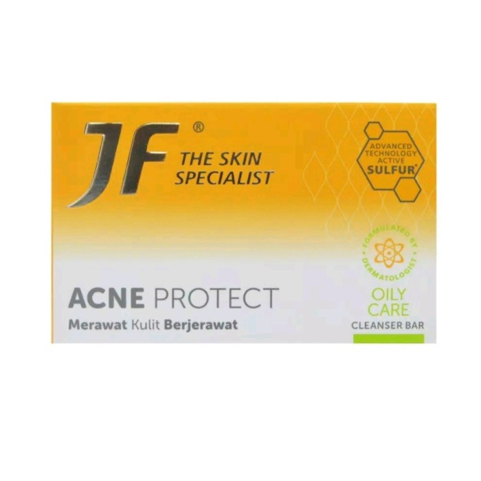 JF SABUN BATANG ACNE PROTECT SABUN JERAWAT SABUN JF SULFUR 90GRAM