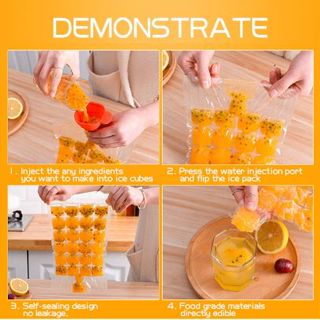 Cetakan Es Batu Sekali Pakai / Ice Bag 24 Cube Kantong Plastik Isi 10pcs Beku Food Grade Kaldu Anak [MF]