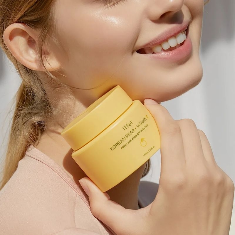 [𝐁𝐞𝐫𝐜𝐚𝟏𝟒] Itfer Korean Pear - Vitamin C Pore Care Wash Off Mask Pack | 100ml