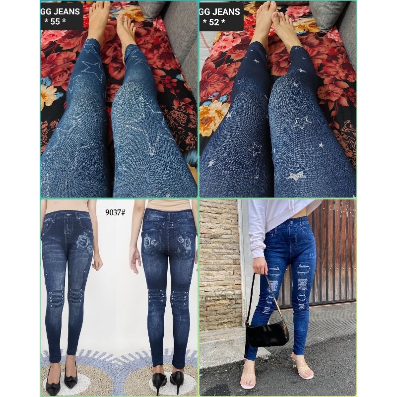 LEGGING IMPORT WANITA MURAH JEANS MOTIF TERBARU