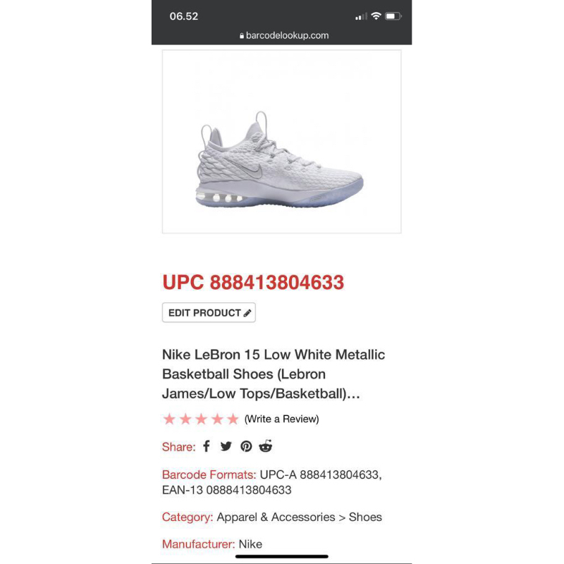 LEBRON 16 LOW WHITE METALIK