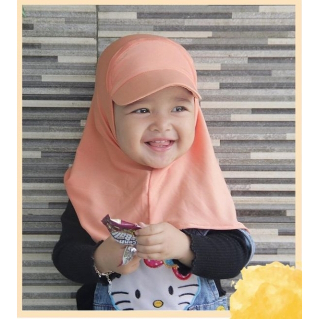 jilbab topi / hijab bayi topi jiltop usia 0-2,5thn