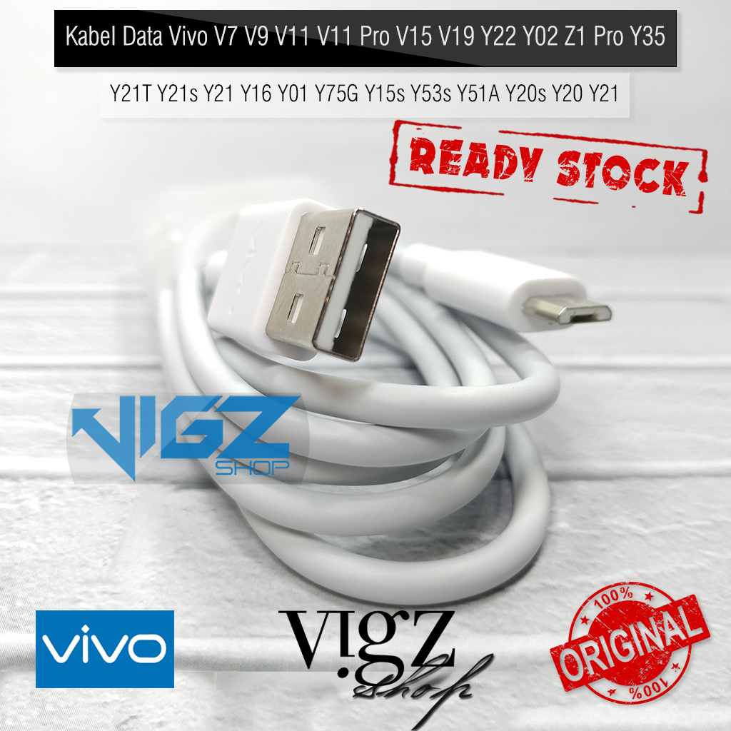 Kabel Data Vivo V7 V9 V11 V11 Pro V15 V19 Y22 Y02 Z1 Pro Y35 Y21T Y21s Y21 Y16 Y01 Y75G Y15s Y53s Y51A Y20s Y20 Y21 Y1s Y30 Y30i Micro USB Original 100%