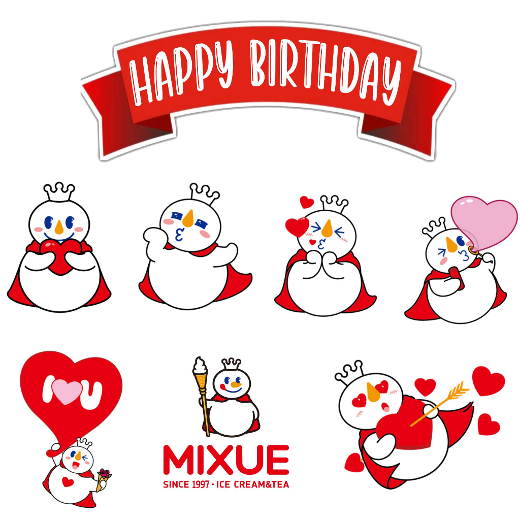 TOPPER CAKE TOPPER ULANG TAHUN TOPPER ULTAH / HIASAN KUE MIXUE