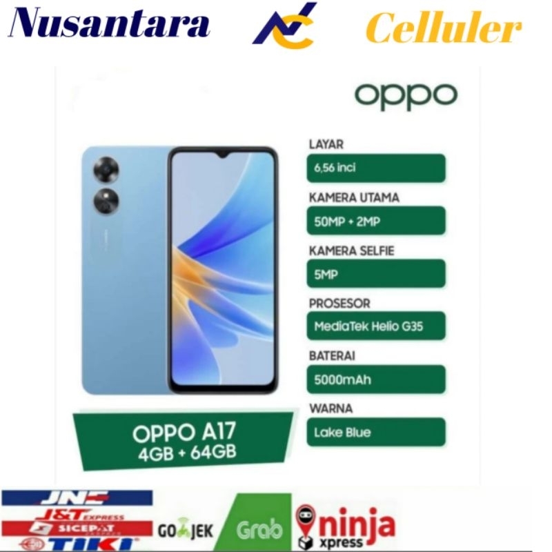 HP OPPO A17 RAM 4 GB ROM 64 GB [Oppo A17 4/64 GB] GARANSI RESMI