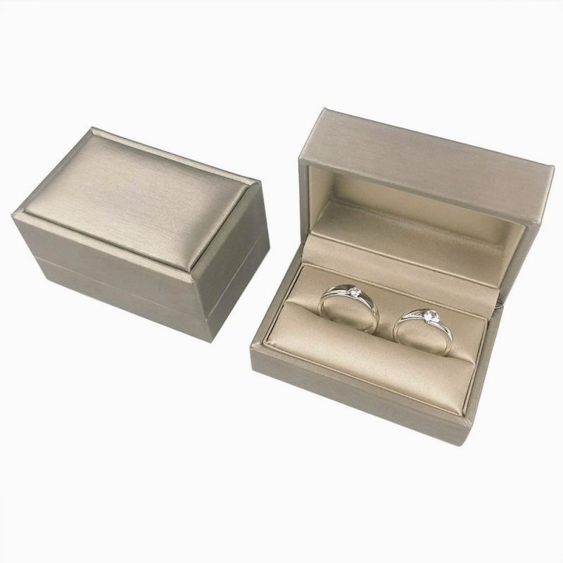 Kotak Cincin Couple Premium Velvet Wedding Couple Premium Wedding Leather Ring Box -