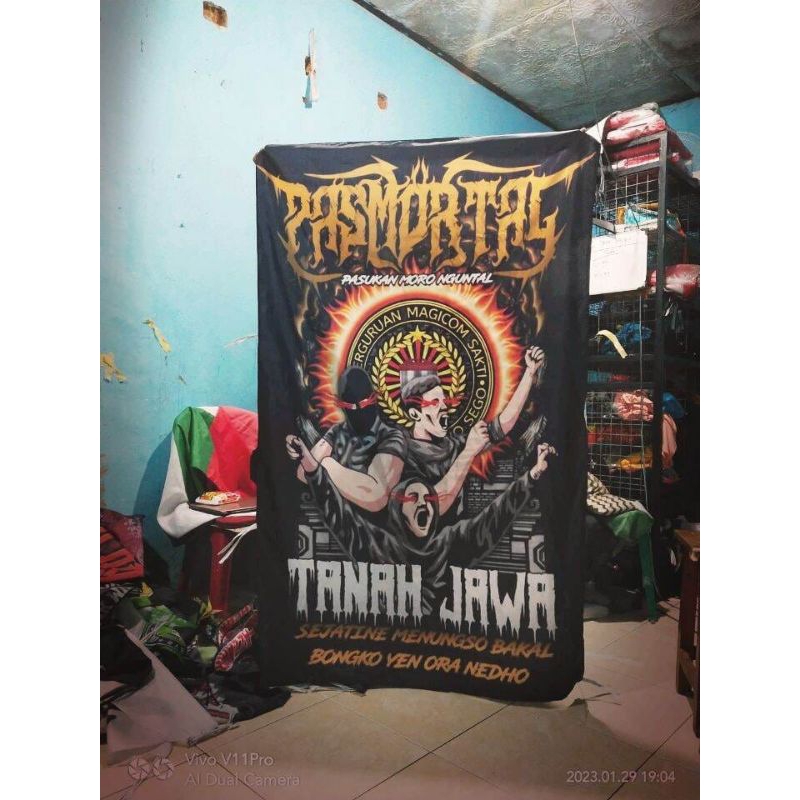 BENDERA PASMORTAL, BENDERA MEGICOM SAKTI, GIANTFLAG SOLO TERMURAH, FREE STICKER, FREE COD