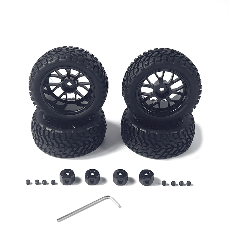 4pcs 1/10 Rubber Tire On Road Wheel 75mm Hex 12mm Rim Truck Tire &amp; Wheel Untuk Traxs Mobil HSP 94123 94122 D4 CS