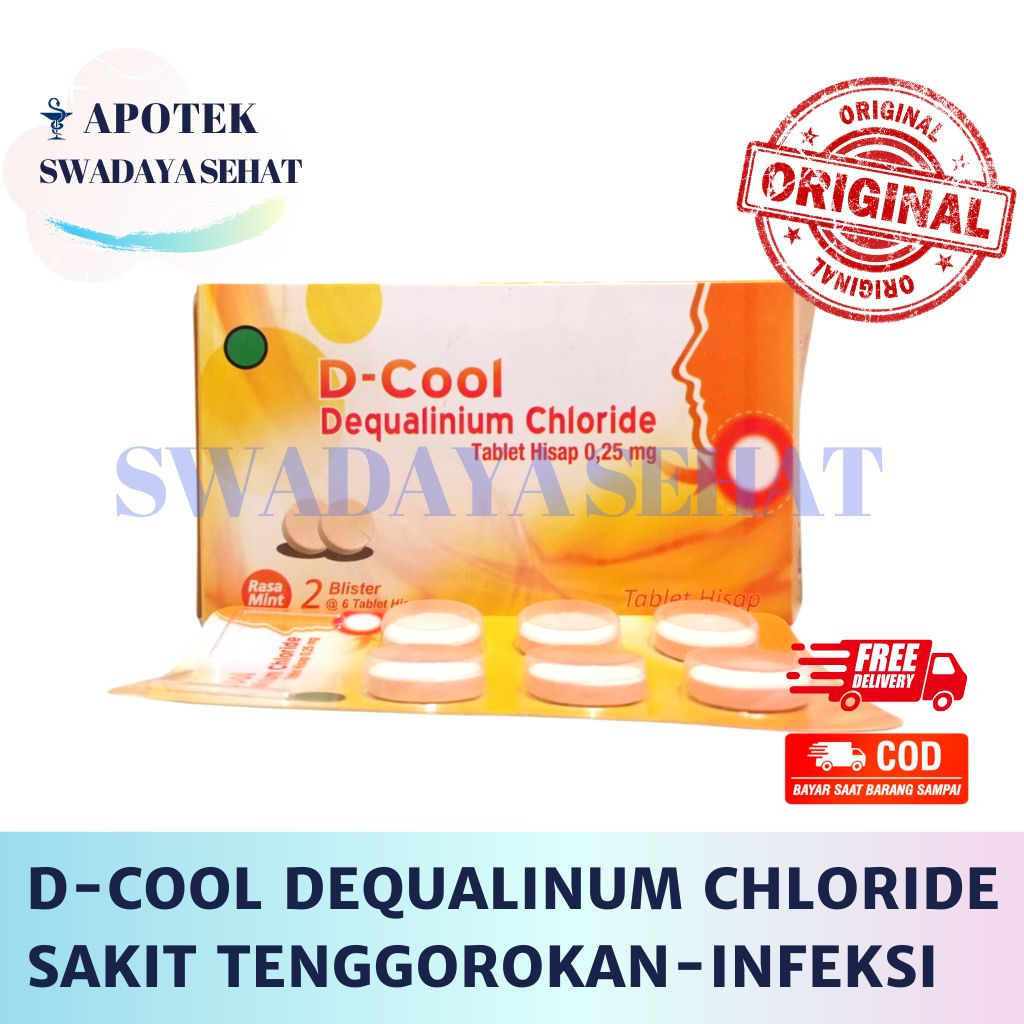 D-COOL Mint Strip 6 Tablet Hisap Sakit Tenggorokan Infeksi Saluran Nafas Gatal D Cool Mulut