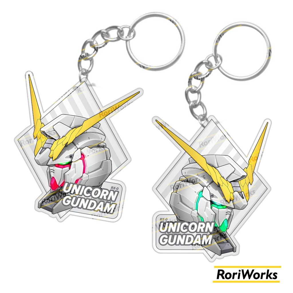 Keychain Anime - Unicorn Gundam Head | Destroy Mode