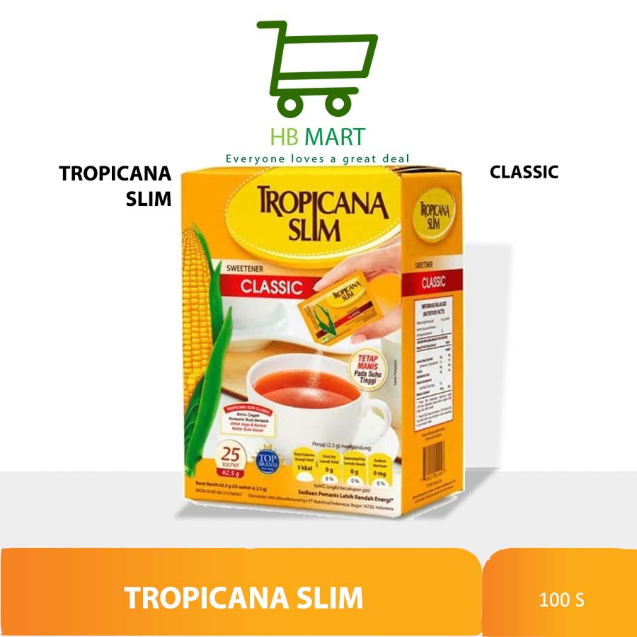 

TROPICANA SLIM SWEETENER CLASSIC 100'S 100 SHEETS