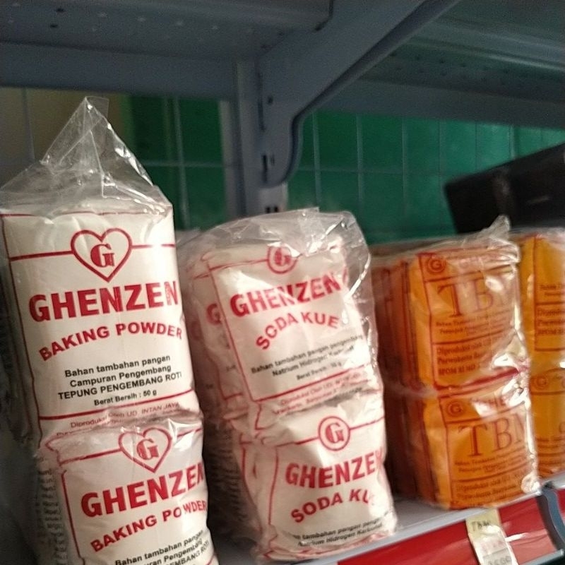 

Ghenzen Baking Powder, Soda Kue, SP, Ovalet, TBM