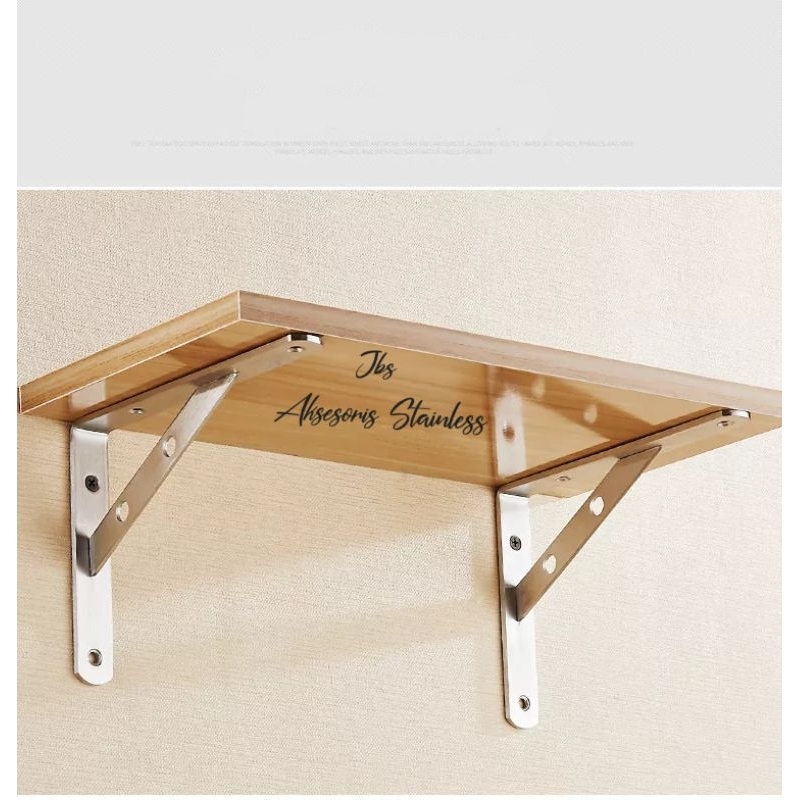 BRACKET SIKU DINDING 13CM×20CM× T:3MM STAINLESS SS 201-SIKU RAK(1 PCS)