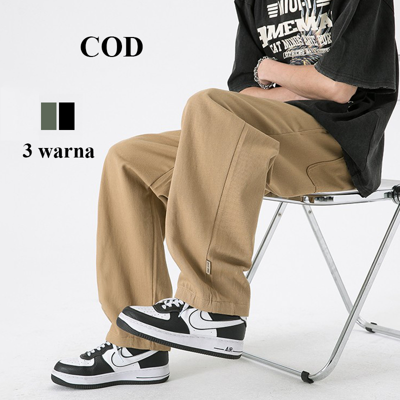 Celana Cargo Panjang Pria Korean style celana Olahraga Sport Jogging jumbo pria baggy pants Oversize lurus longgar celana casual pria celana Jogger pria