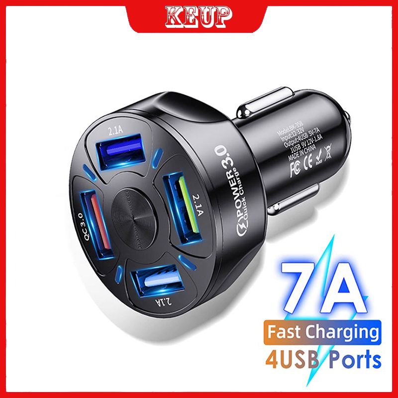 (COD)Car Charger Fast Charger- 2/3/4/5/6 Port USB QC 7.0 Dan Type C