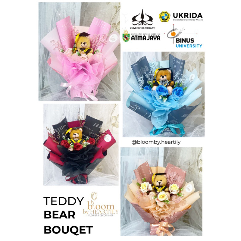HAIKARL [ READY INSTANT JAKARTA ] BUKET WISUDA TEDDY BEAR BOUQUET FLOWER WISUDA BOUQUET GRADUATION