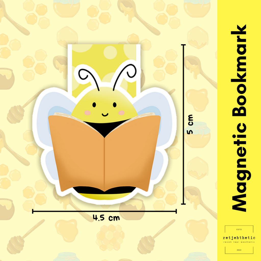 

Magnetic Bookmark: Reading Bee | Pembatas Buku Premium Waterproof Aesthetic