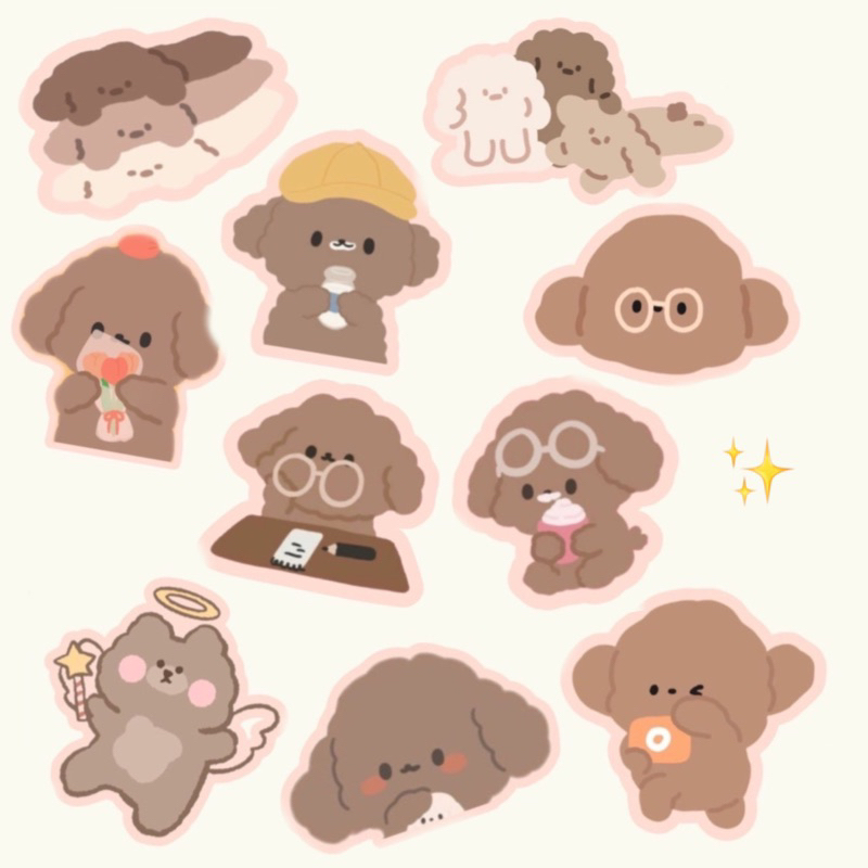 

browny sticker cute kawaii 20 pcs souvenir aesthetic