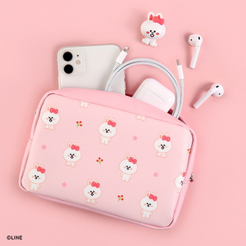 [READY] LINE FRIENDS Mini Baby Official Cable Pouch CONY BROWN SALLY