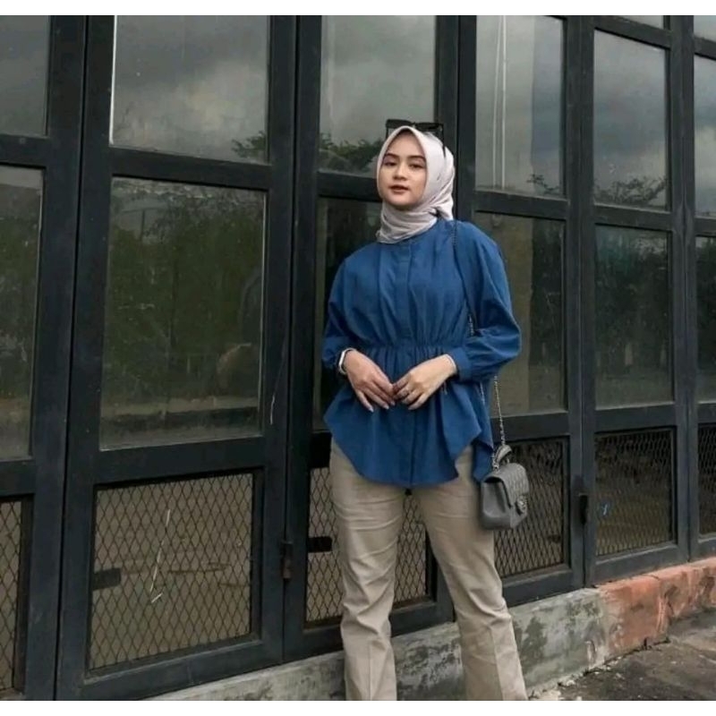 ALYA Shirt-Kemeja Kerut Depan Katun Poplin