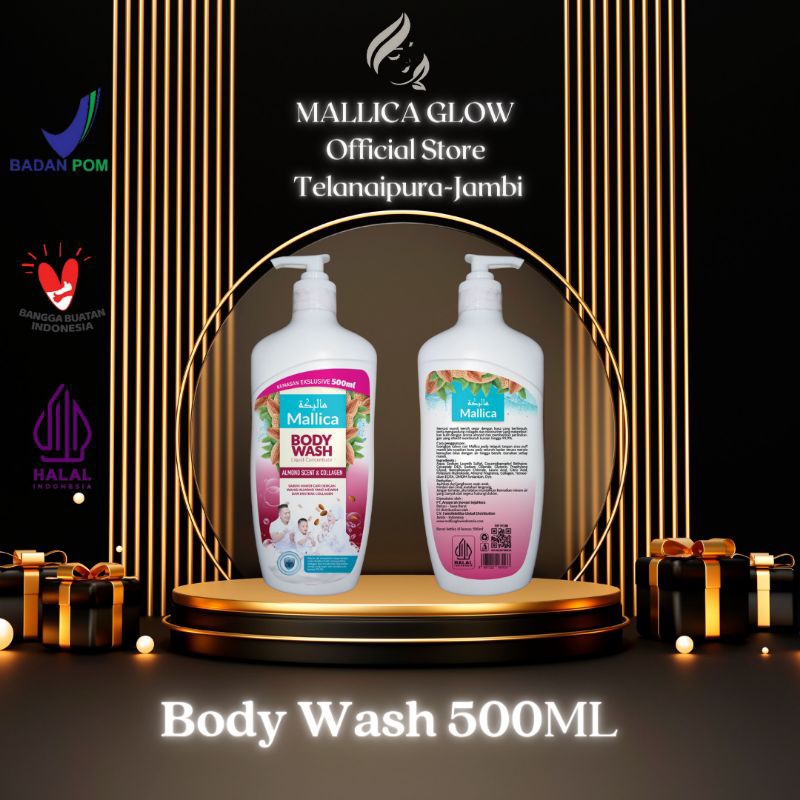 MALLICA GLOW BODY WASH - SABUN MANDI ALMOND 500ML