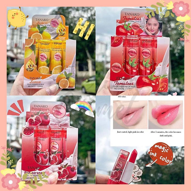 LIPBALM TANAKO POMAGRENATE | Lipbalm Magic Tanako Pink Dan Melembabkan