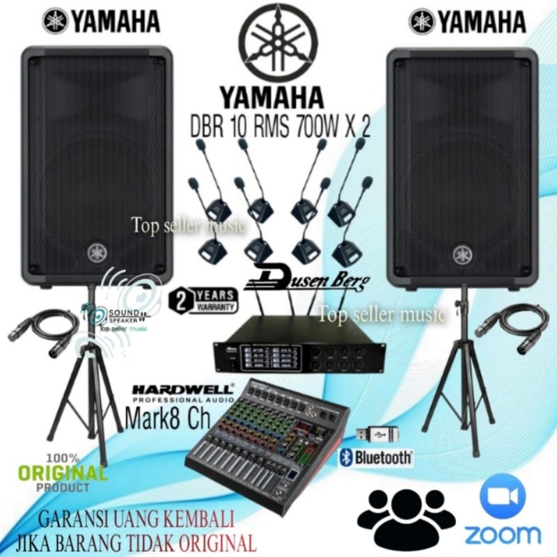 PAKET SPEAKER SOUND YAMAHA DBR10 RAPAT / MEETING 8 MIC WIRELESS CONFERENCE ORIGINAL