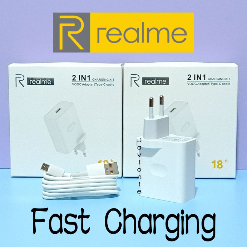 Adaptor Kepala Charger Casan Cas Realme Narzo 50i PRIME Original Fast Charging Micro USB 10W 18W 20W