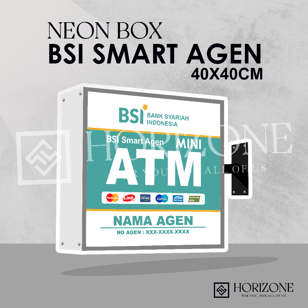 NEON BOX BSI SMART AGEN 40X40 CM KOTAK AKRILIK