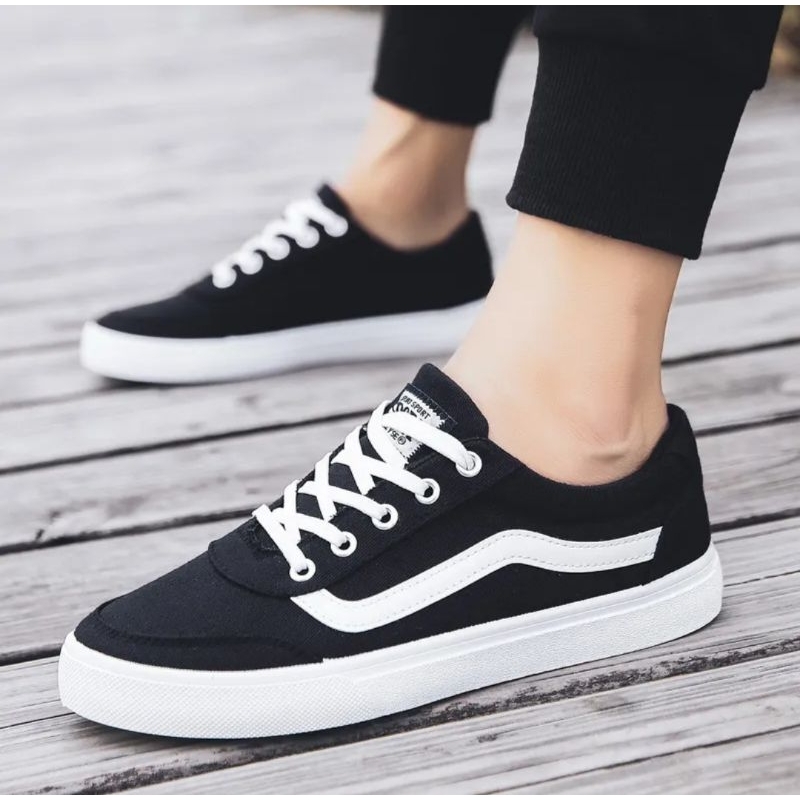 SEPATU SNEAKERS PRIA WANITA VANS77 HITAM TERBARU TERLARIS PALING DI CARI