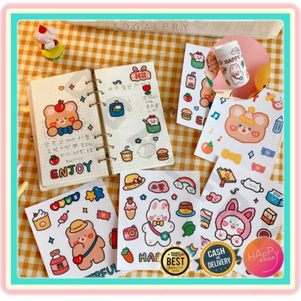 

LDG Stiker Tumbler Anti Air Aesthetic Design DIY/Stiker 2D Botol minum aksesoris Bottle Tempelan / Diary book Sticker deco Hp,Laptop, Case buku Kulkas