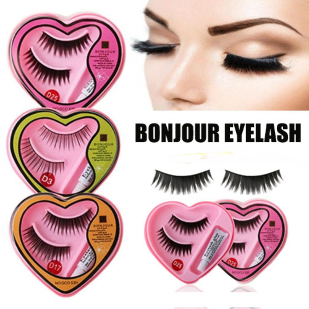 [COD] Eyelash Bulu Mata Palsu Bonjour + Free Lem Varian Warna Random